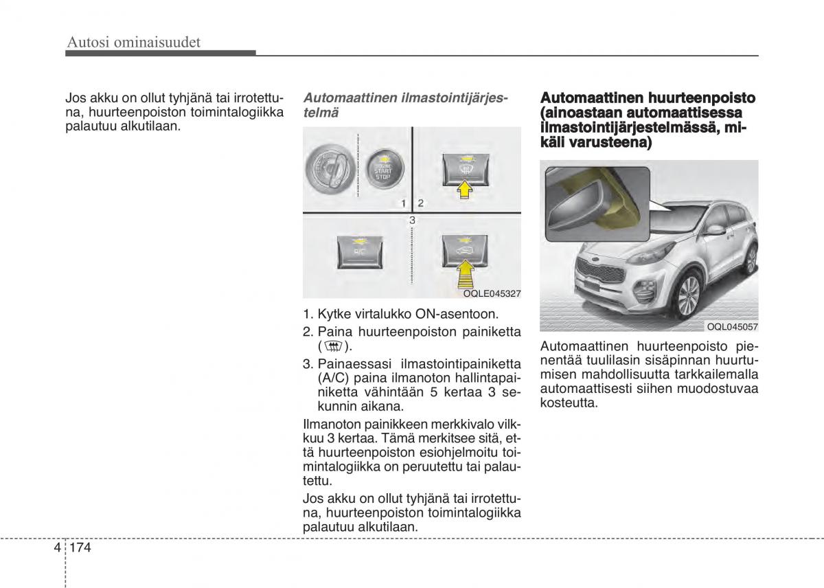 KIA Sportage IV omistajan kasikirja / page 265