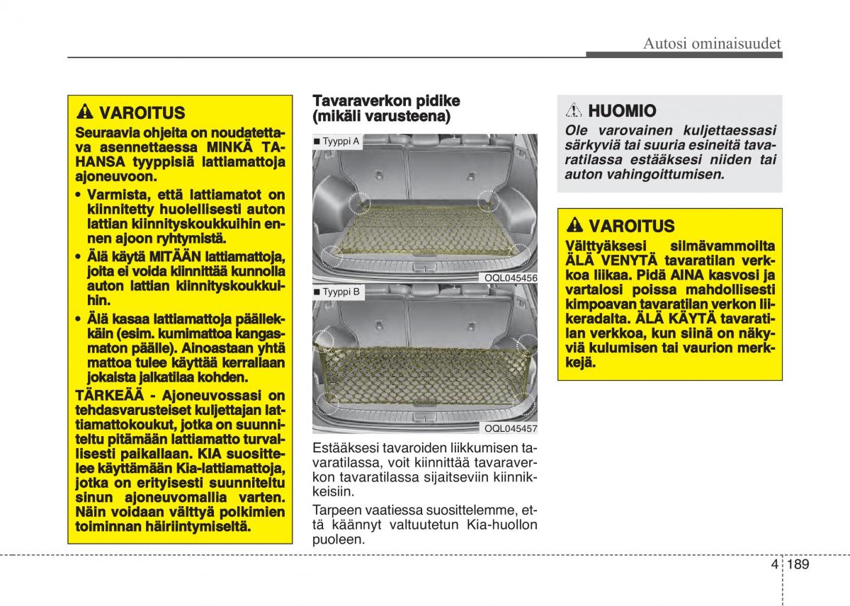 KIA Sportage IV omistajan kasikirja / page 280