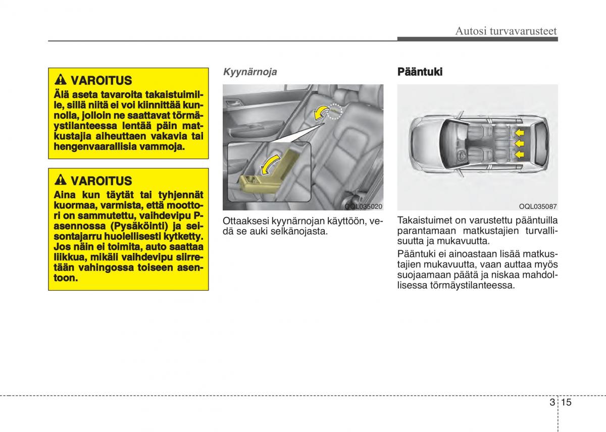 KIA Sportage IV omistajan kasikirja / page 34