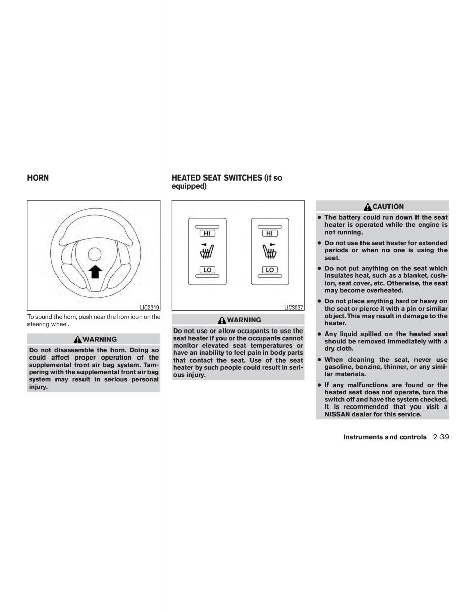 Nissan Altima L33 FL V 5  owners manual / page 118