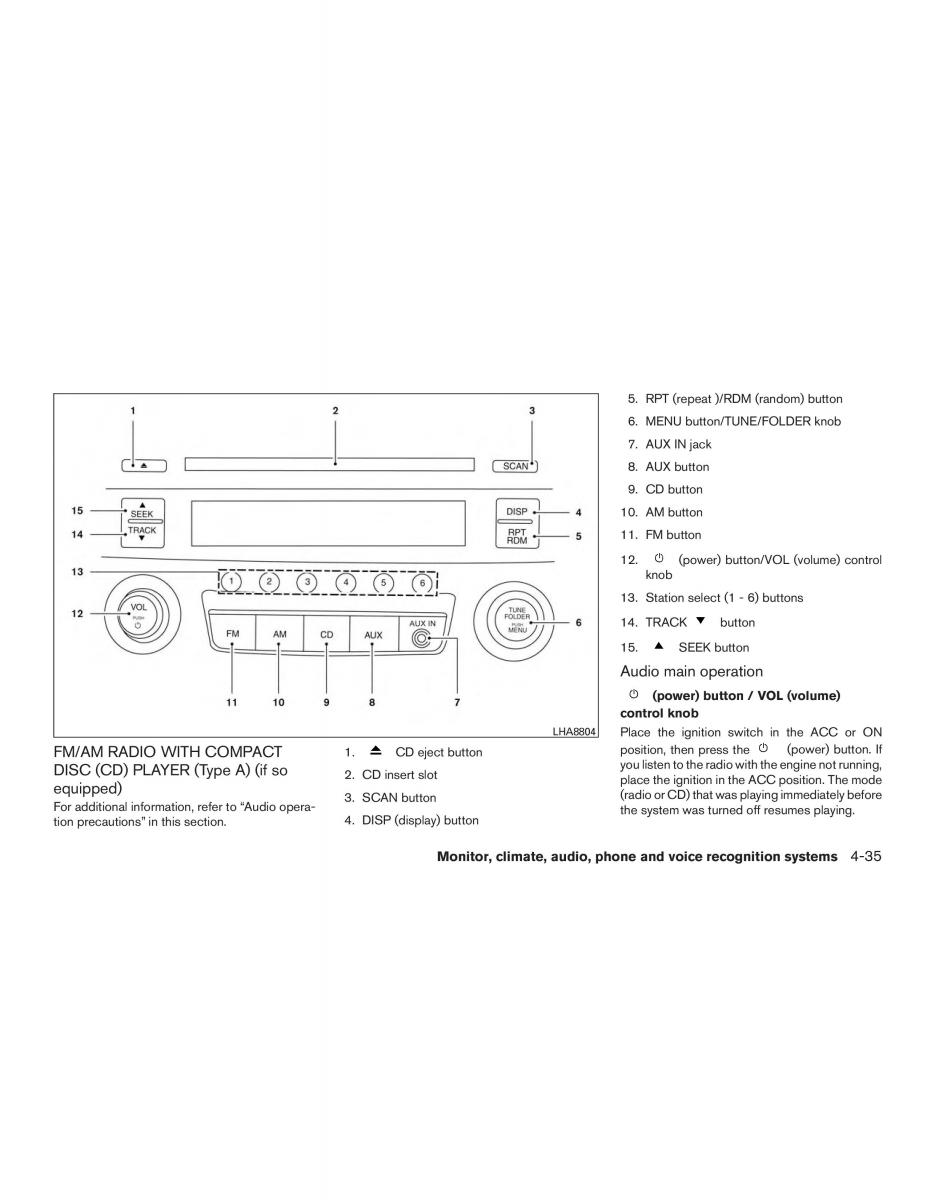 Nissan Altima L33 FL V 5  owners manual / page 212