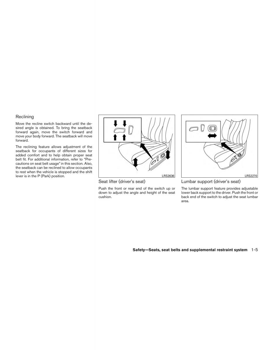 Nissan Altima L33 FL V 5  owners manual / page 22