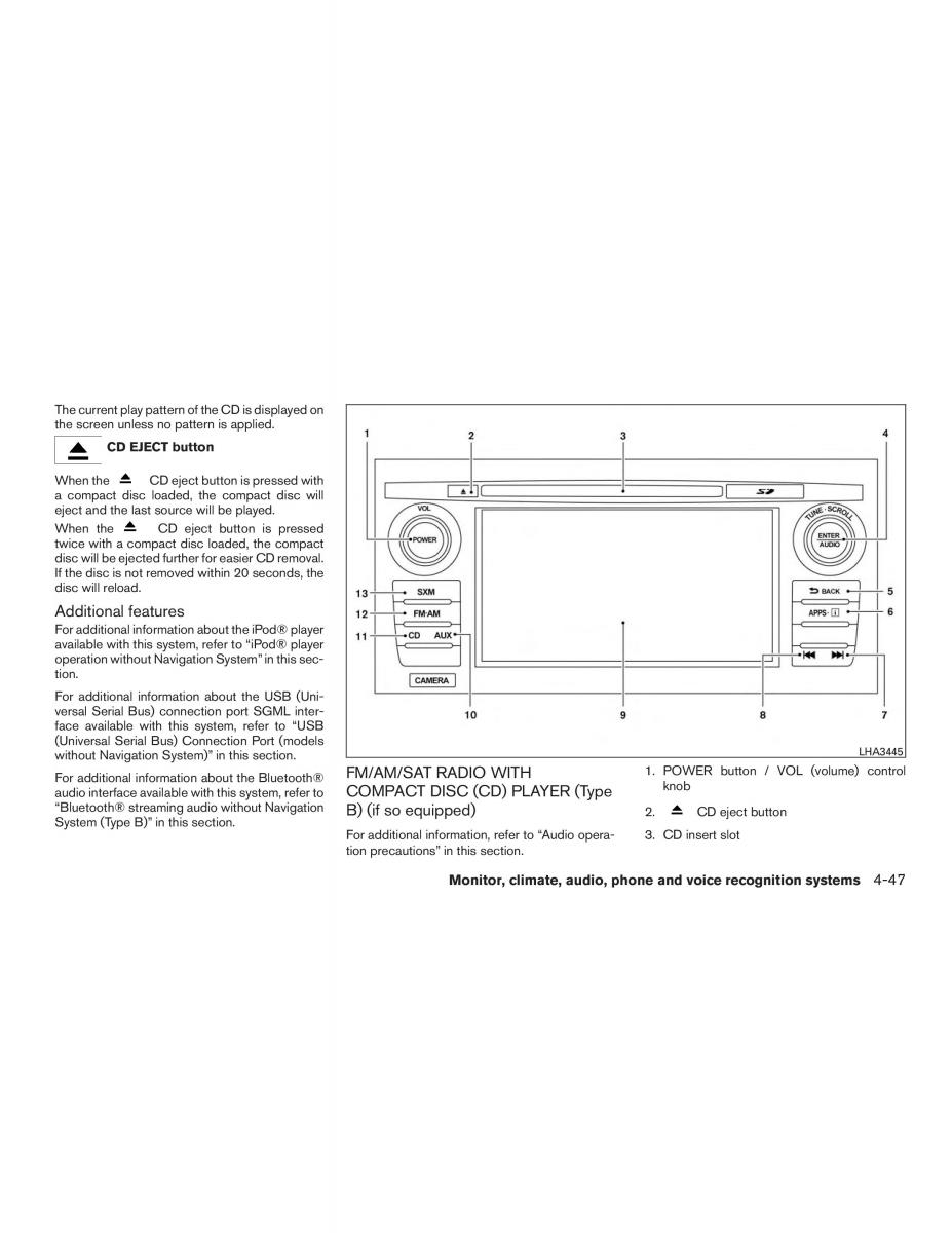 Nissan Altima L33 FL V 5  owners manual / page 224