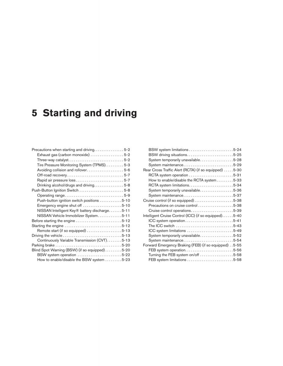 Nissan Altima L33 FL V 5  owners manual / page 289