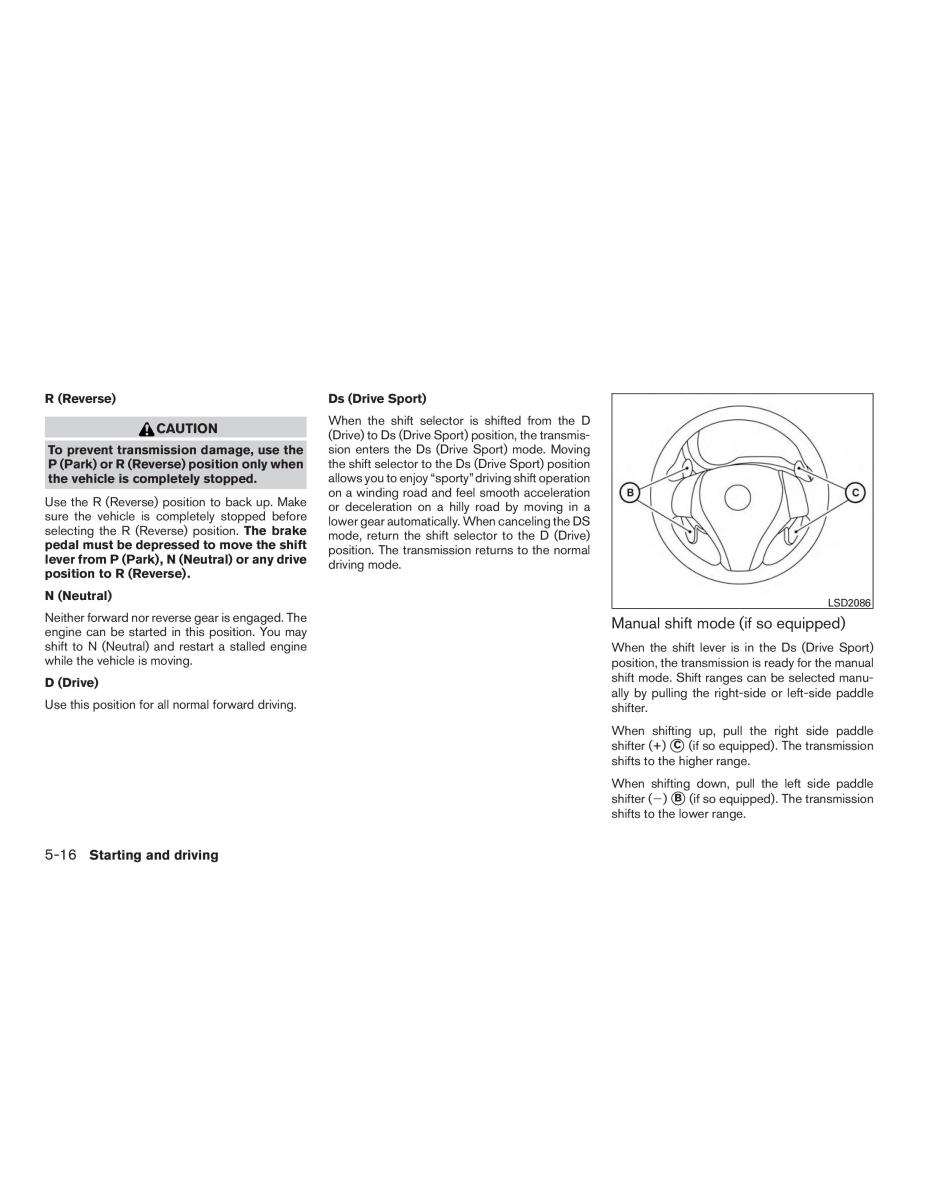 Nissan Altima L33 FL V 5  owners manual / page 305