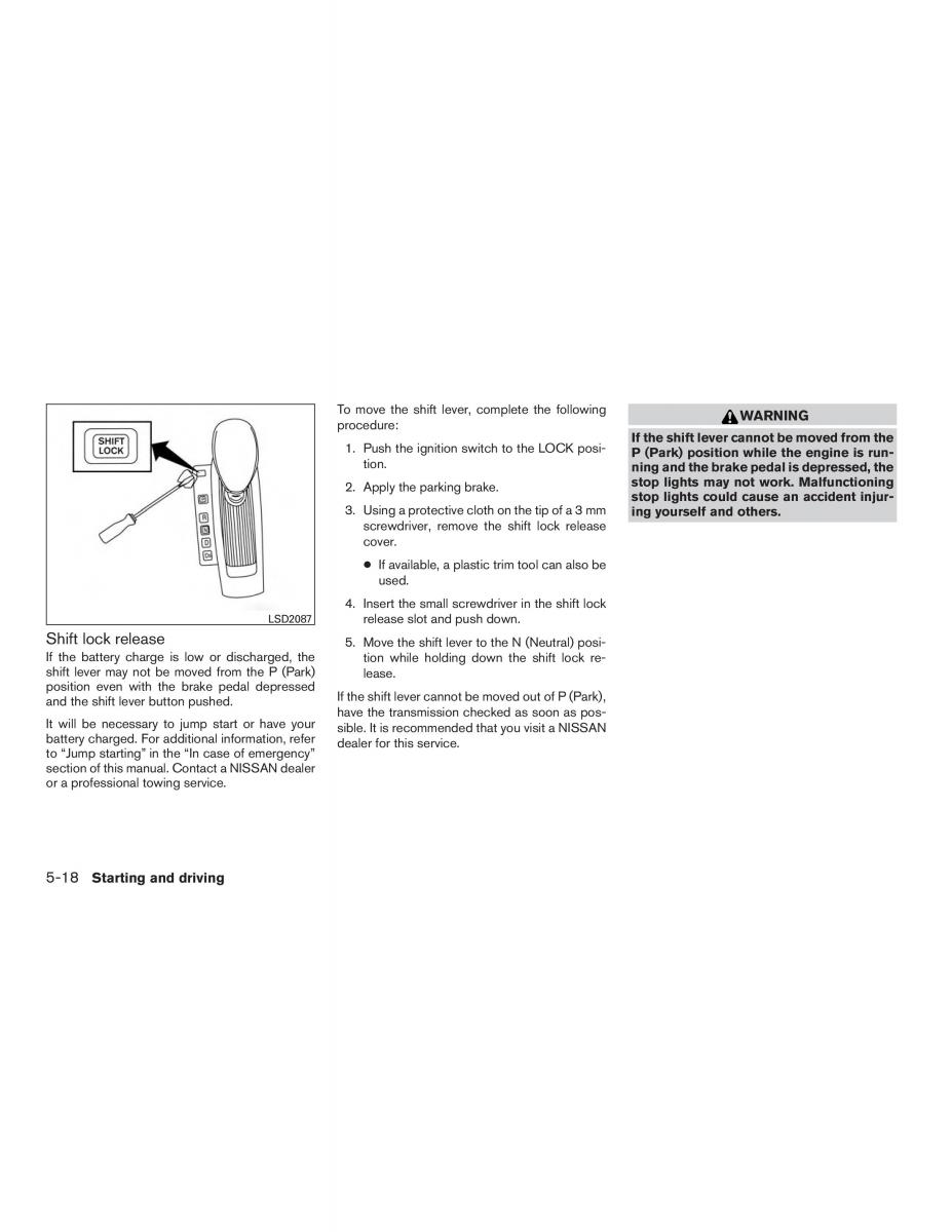 Nissan Altima L33 FL V 5  owners manual / page 307