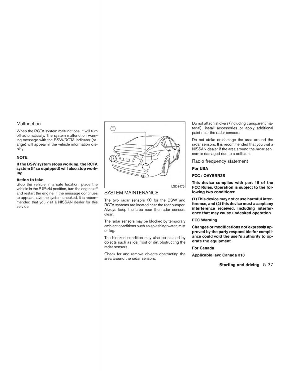 Nissan Altima L33 FL V 5  owners manual / page 326