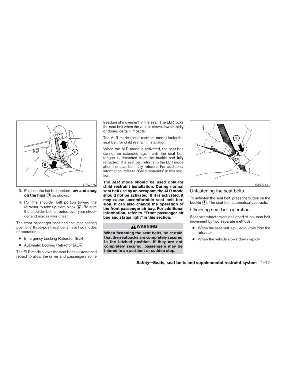 Nissan Altima L33 FL V 5  owners manual / page 34