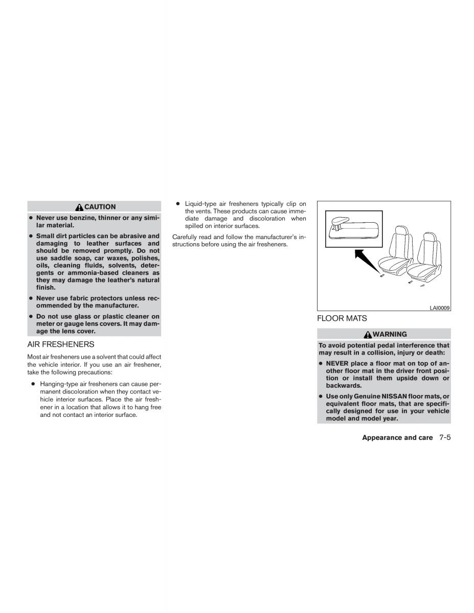 Nissan Altima L33 FL V 5  owners manual / page 396