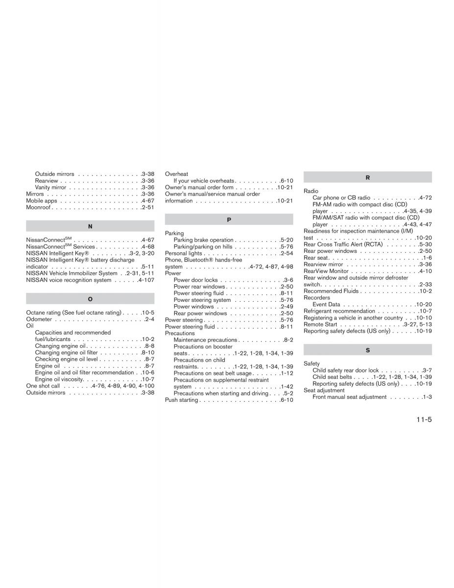 Nissan Altima L33 FL V 5  owners manual / page 484