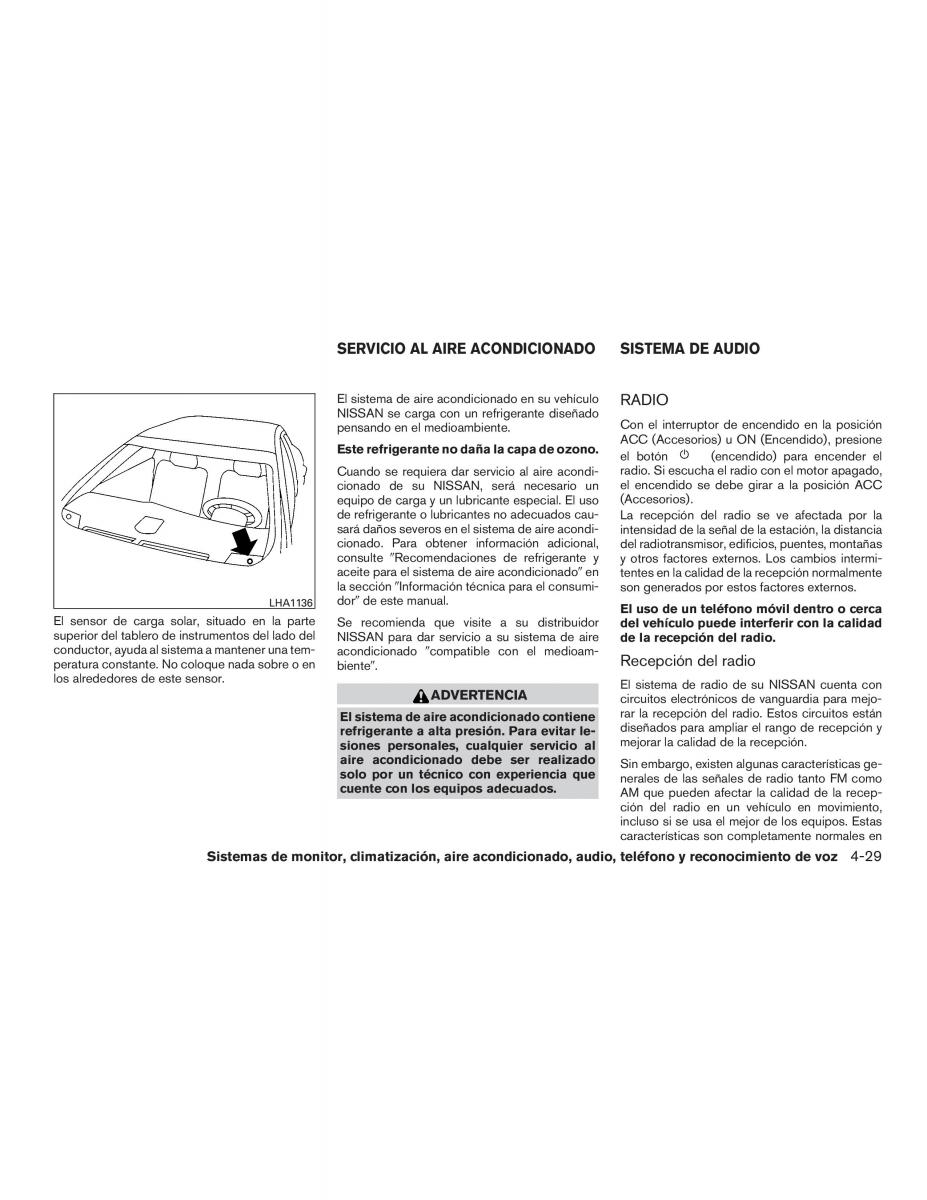 Nissan Altima L33 FL V 5  manual del propietario / page 252