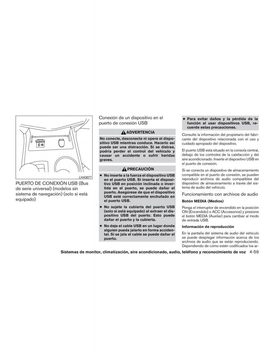 Nissan Altima L33 FL V 5  manual del propietario / page 282