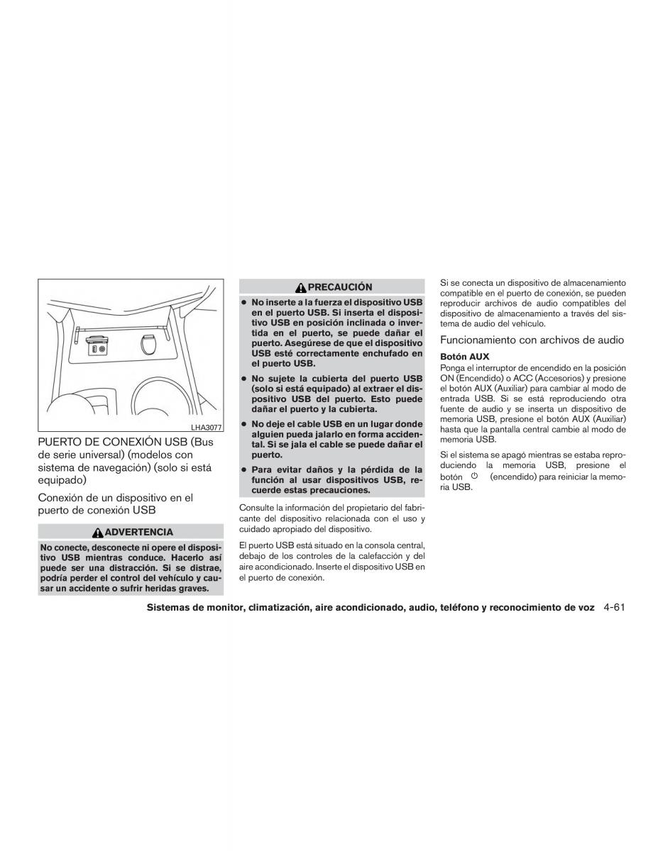 Nissan Altima L33 FL V 5  manual del propietario / page 284