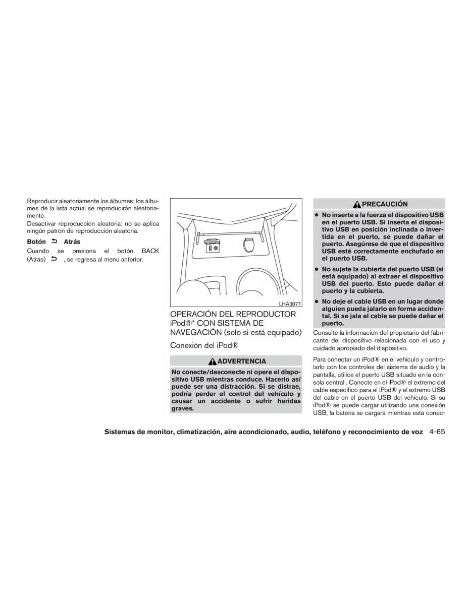 Nissan Altima L33 FL V 5  manual del propietario / page 288