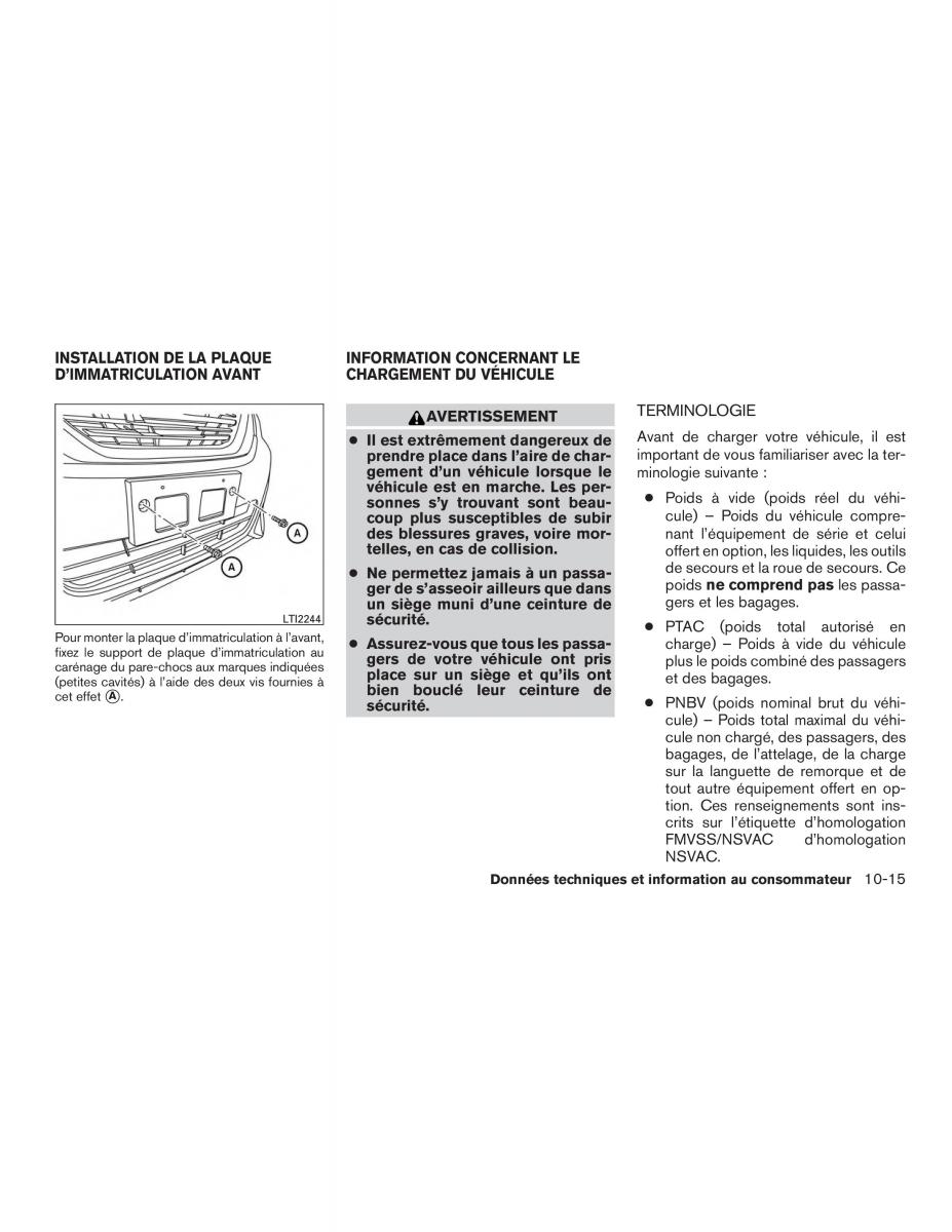 Nissan Altima L33 FL V 5  manuel du proprietaire / page 546