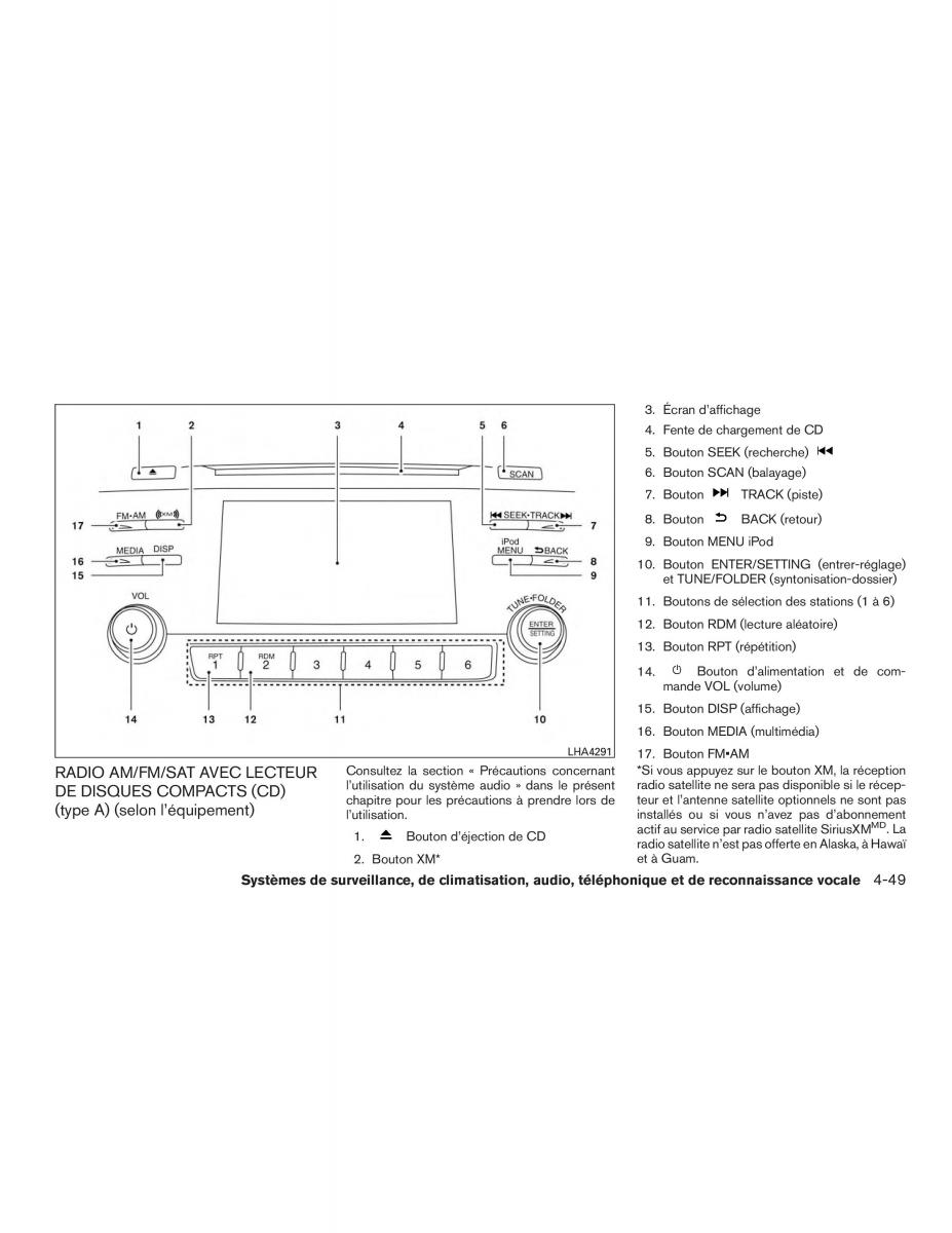 Nissan Altima L33 FL V 5  manuel du proprietaire / page 252