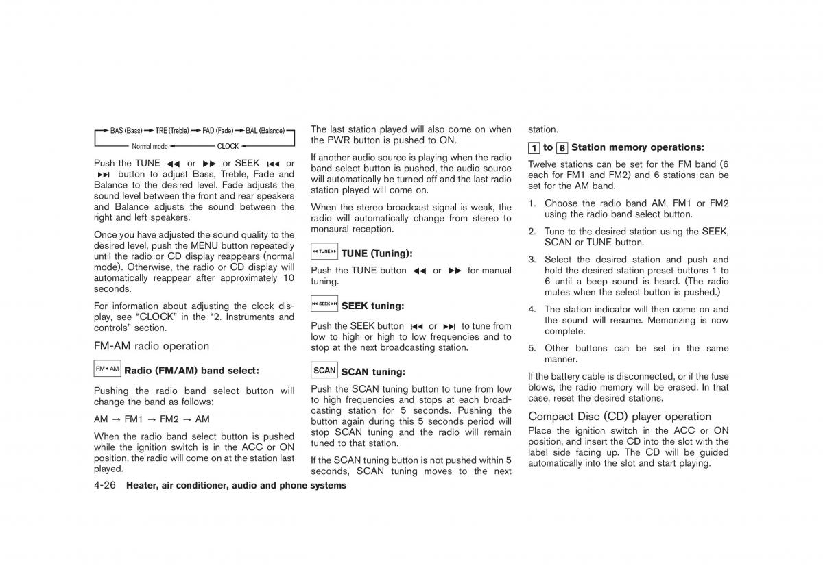 Nissan Cube owners manual / page 168