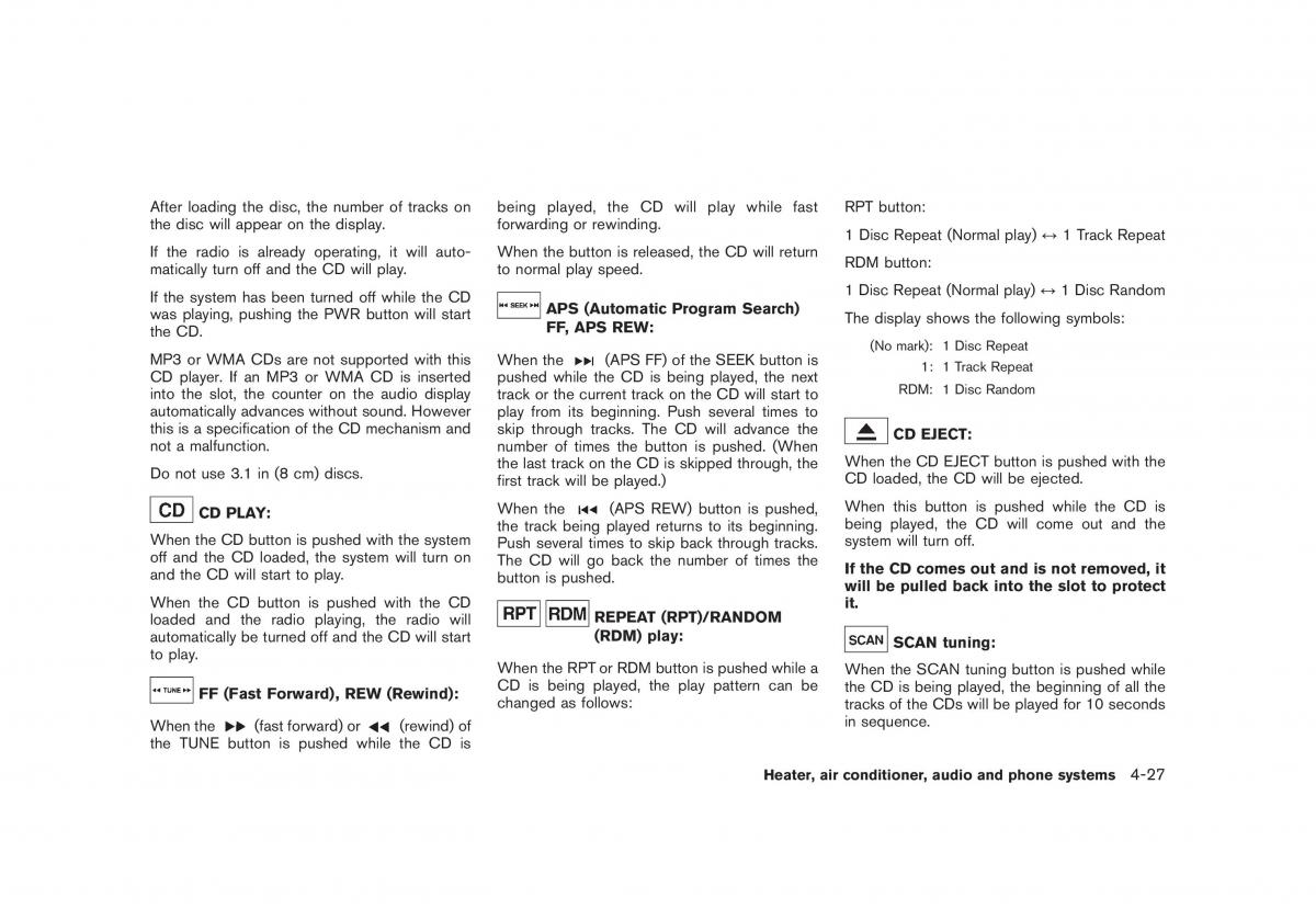 Nissan Cube owners manual / page 169