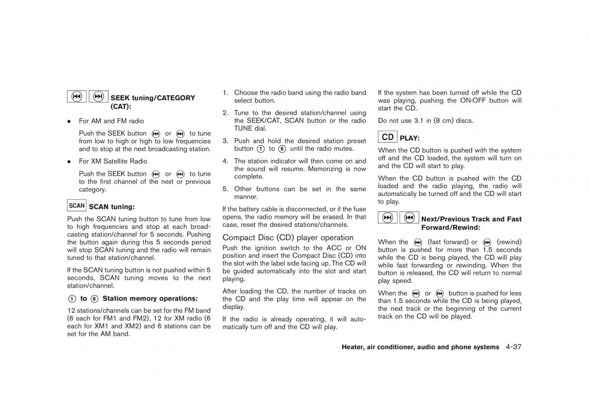 Nissan Cube owners manual / page 179