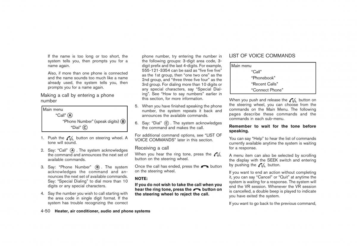 Nissan Cube owners manual / page 192