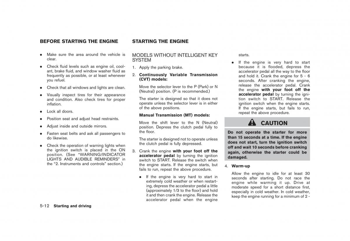 Nissan Cube owners manual / page 212