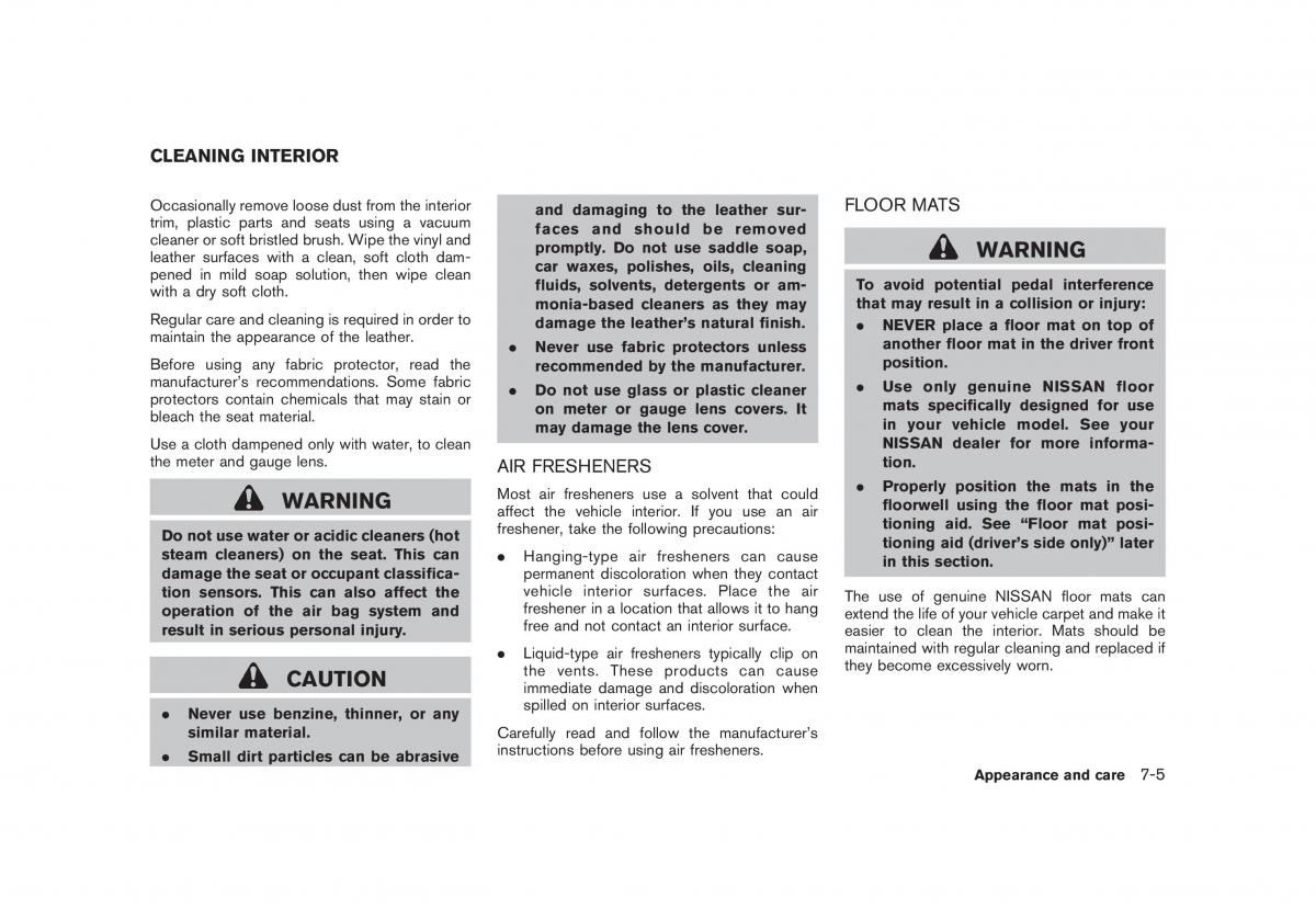 Nissan Cube owners manual / page 255