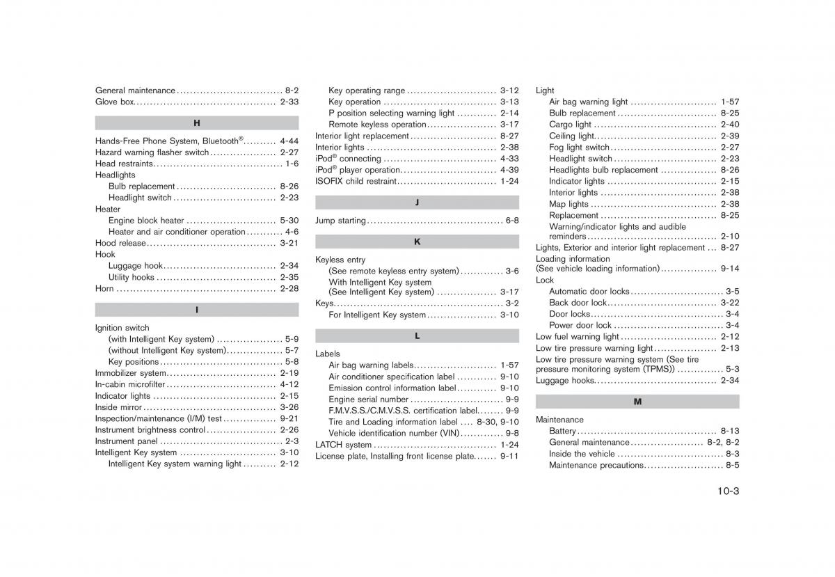 Nissan Cube owners manual / page 323