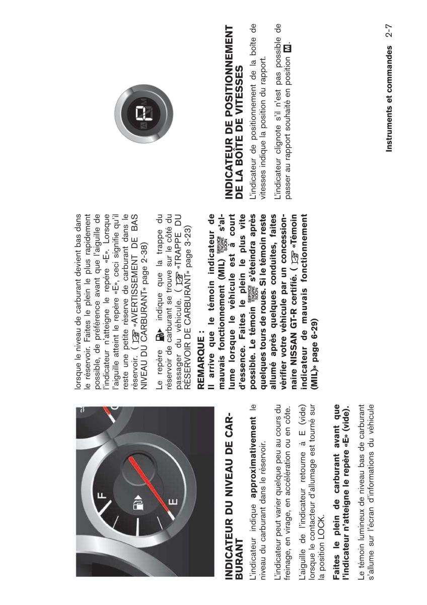 Nissan GT R manuel du proprietaire / page 92