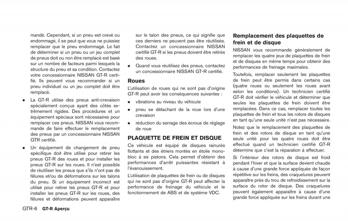 Nissan GT R FL manuel du proprietaire / page 15