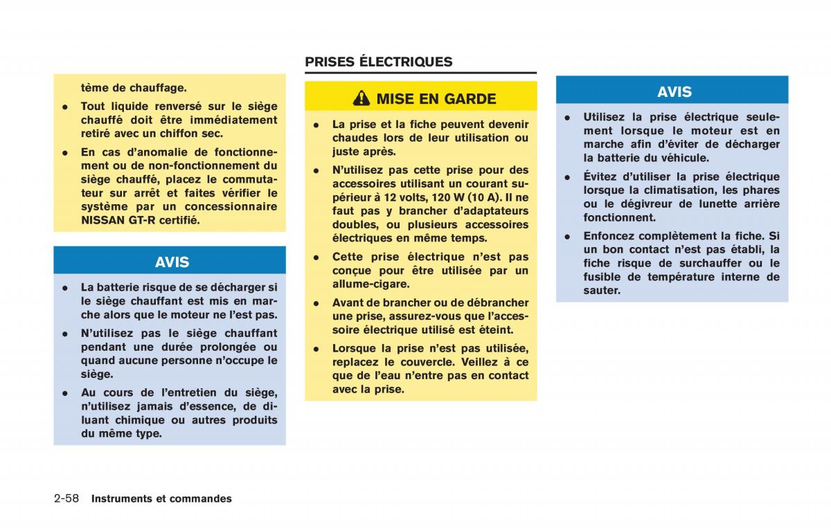 Nissan GT R FL manuel du proprietaire / page 169