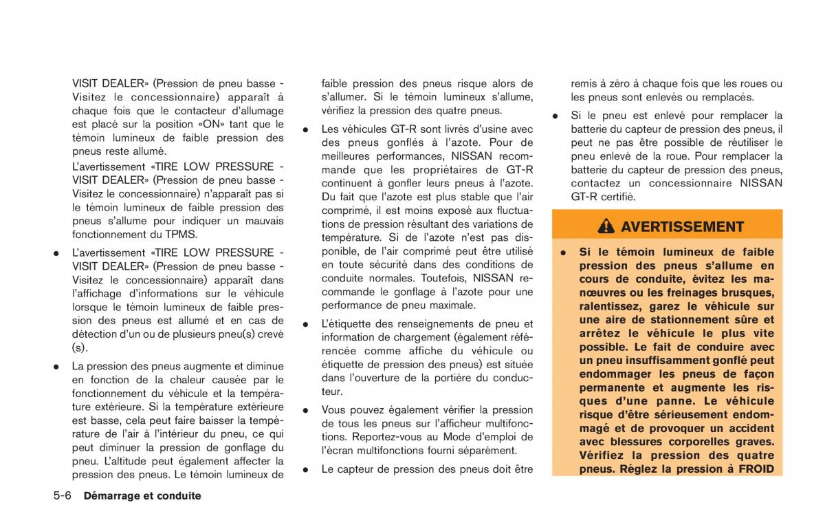 Nissan GT R FL manuel du proprietaire / page 223