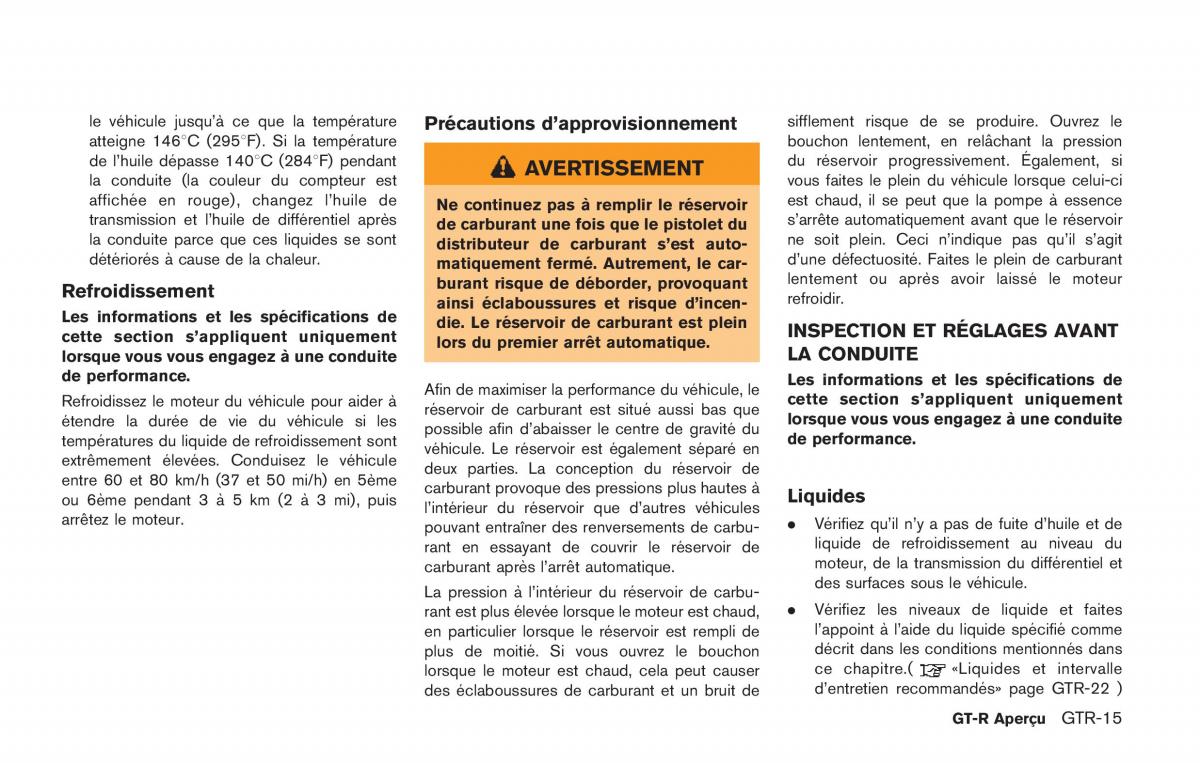Nissan GT R FL manuel du proprietaire / page 24