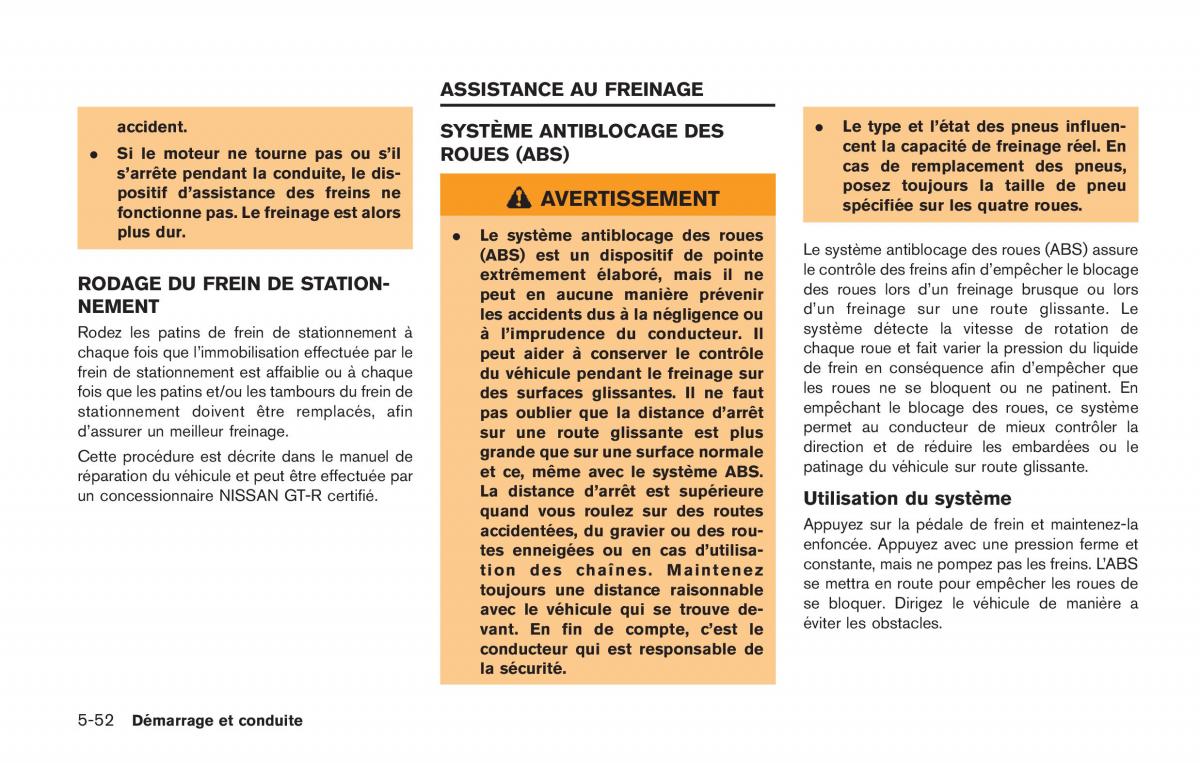 Nissan GT R FL manuel du proprietaire / page 269