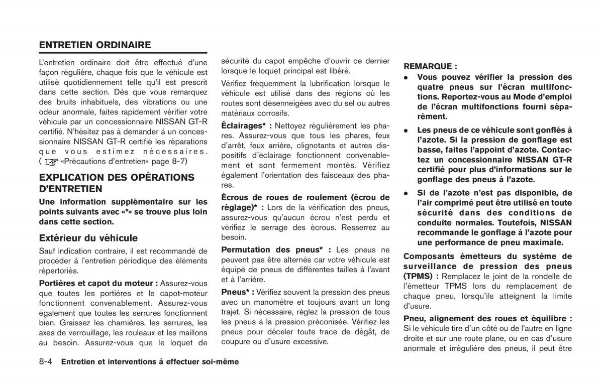 Nissan GT R FL manuel du proprietaire / page 307