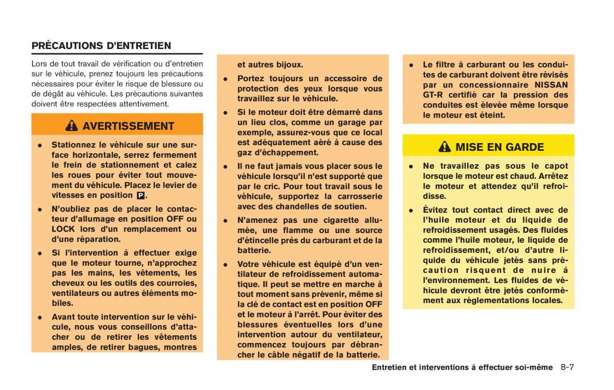 Nissan GT R FL manuel du proprietaire / page 310