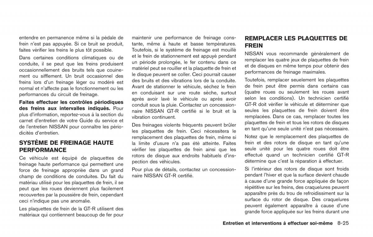 Nissan GT R FL manuel du proprietaire / page 328