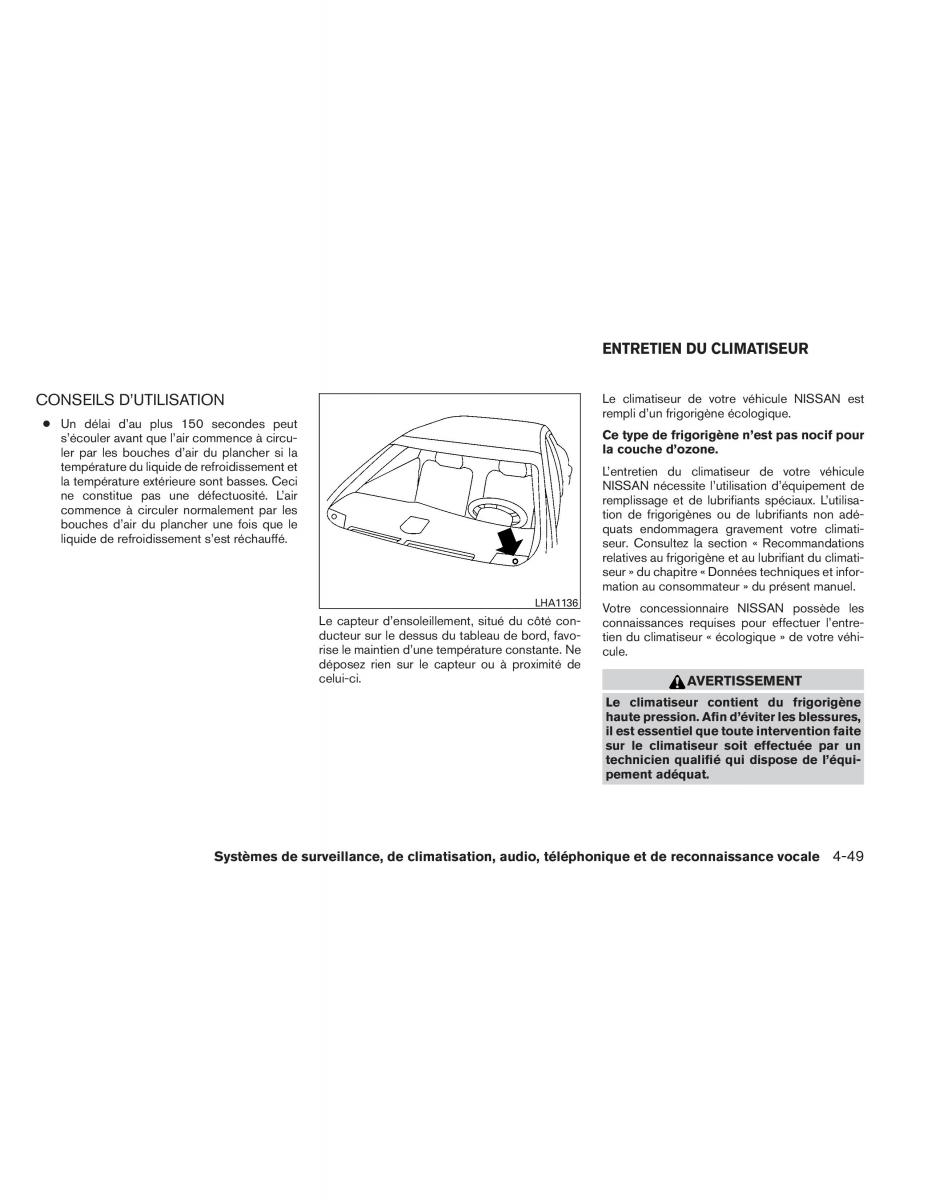 Nissan Maxima VII 7 A35 manuel du proprietaire / page 230