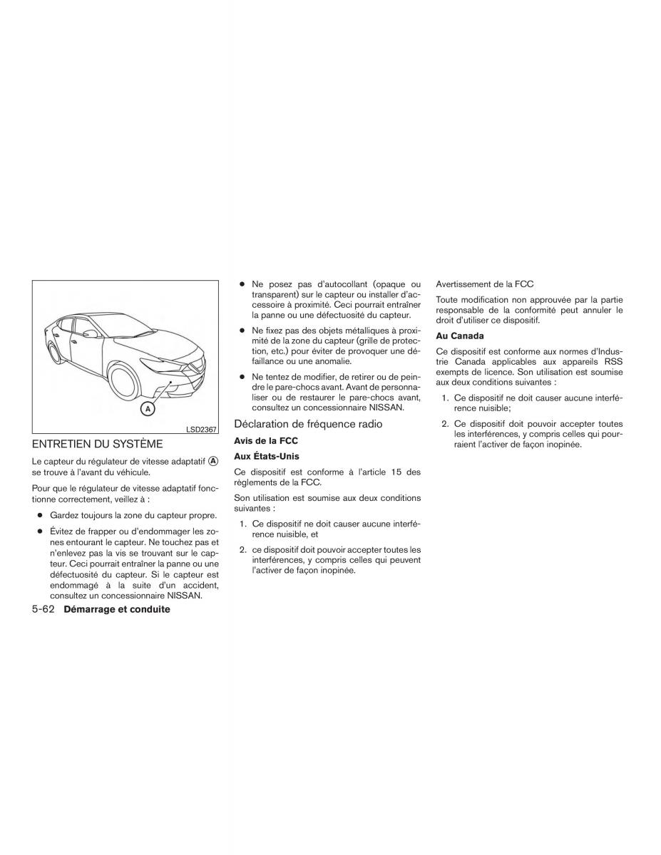 Nissan Maxima VIII 8 A36 manuel du proprietaire / page 299