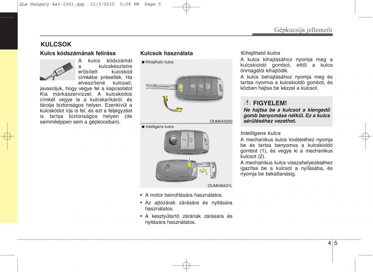 KIA Sportage IV Kezelesi utmutato / page 96