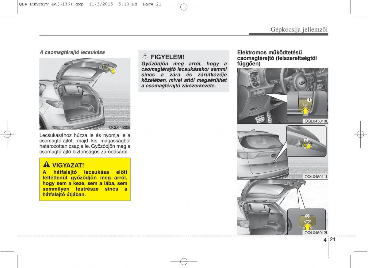 KIA Sportage IV Kezelesi utmutato / page 112