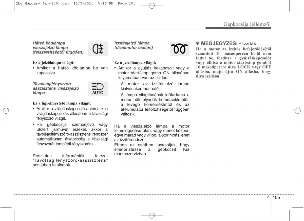 KIA Sportage IV Kezelesi utmutato / page 196