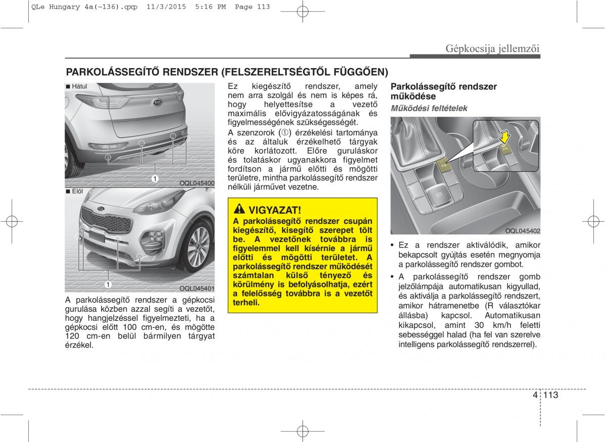 KIA Sportage IV Kezelesi utmutato / page 204