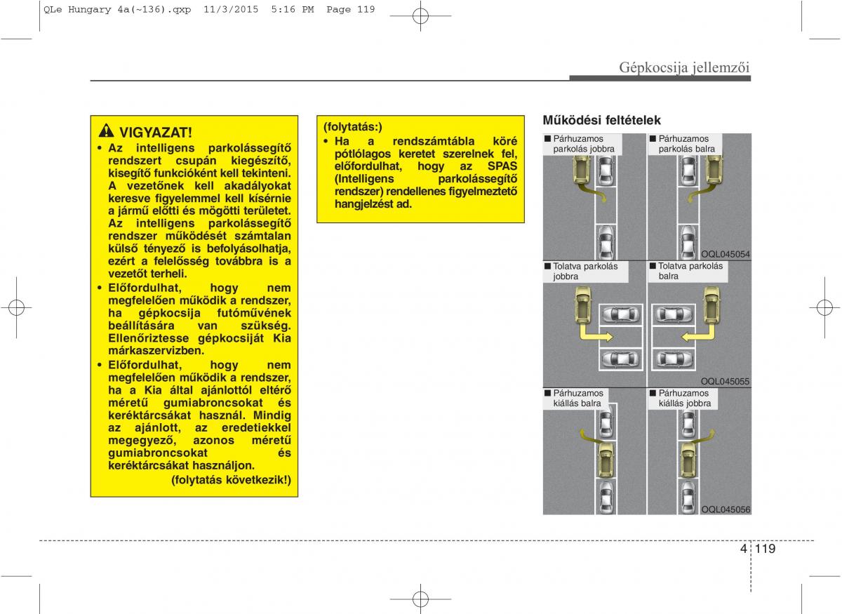 KIA Sportage IV Kezelesi utmutato / page 210