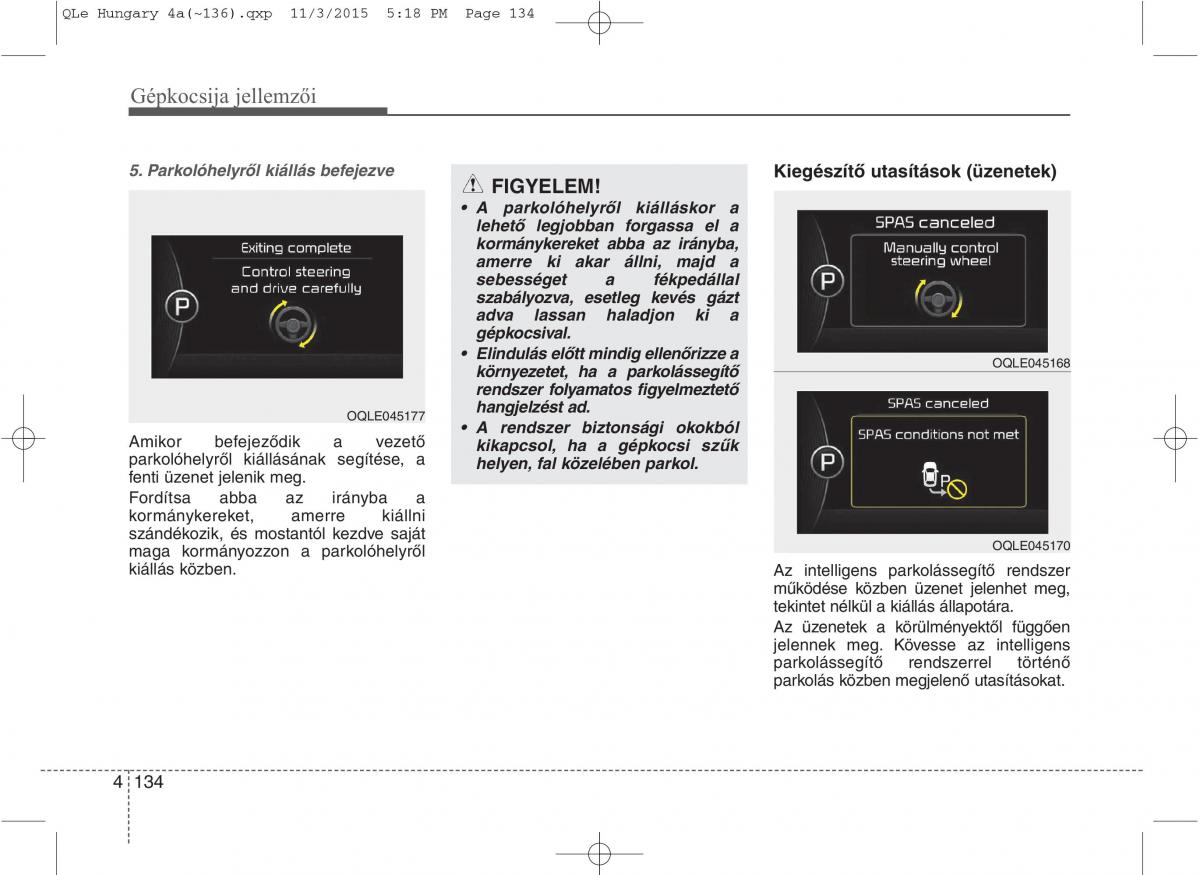 KIA Sportage IV Kezelesi utmutato / page 225