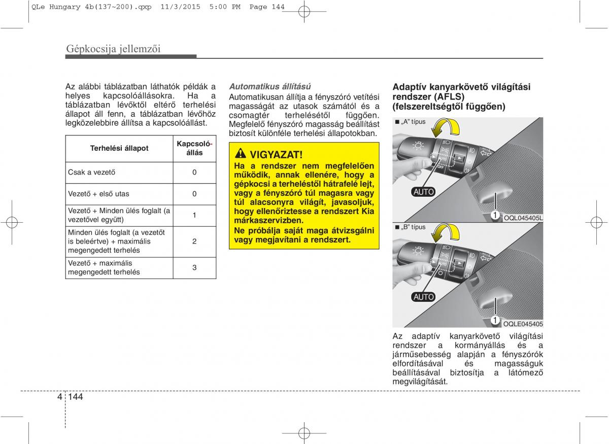 KIA Sportage IV Kezelesi utmutato / page 235