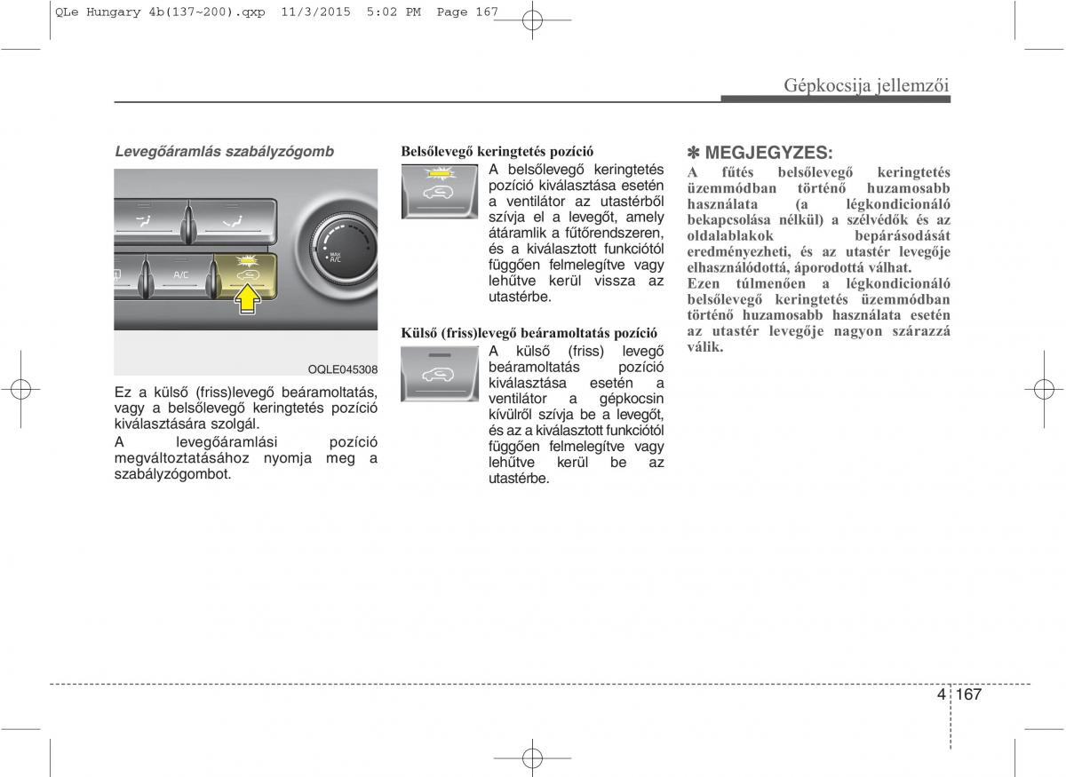 KIA Sportage IV Kezelesi utmutato / page 258