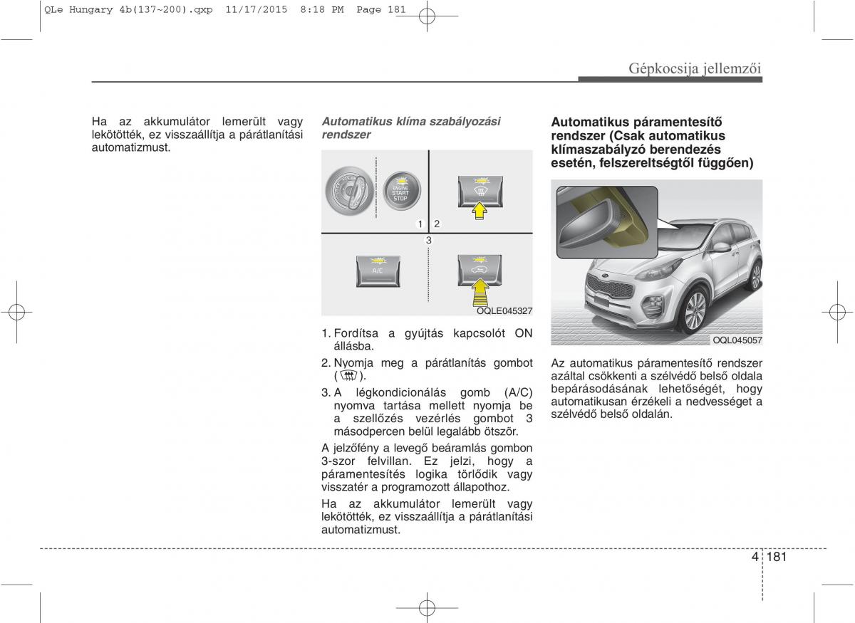 KIA Sportage IV Kezelesi utmutato / page 272