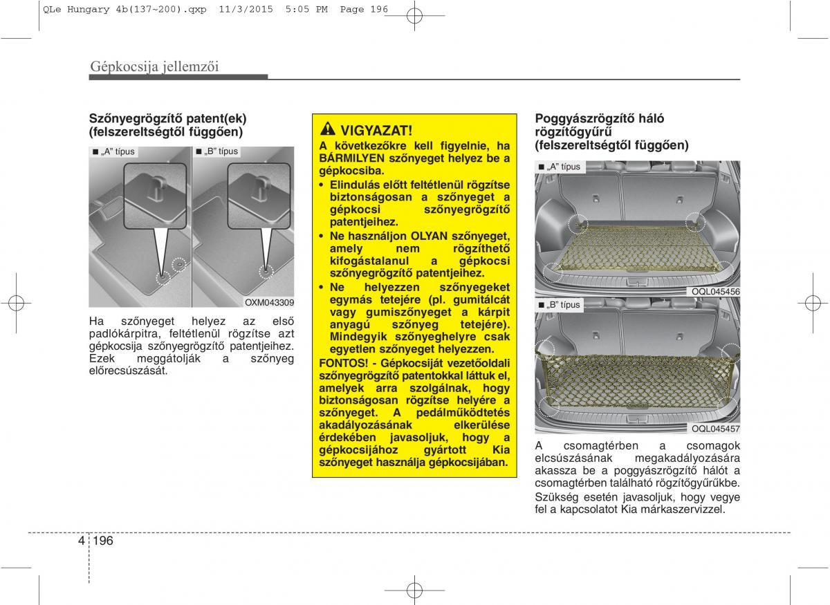 KIA Sportage IV Kezelesi utmutato / page 287