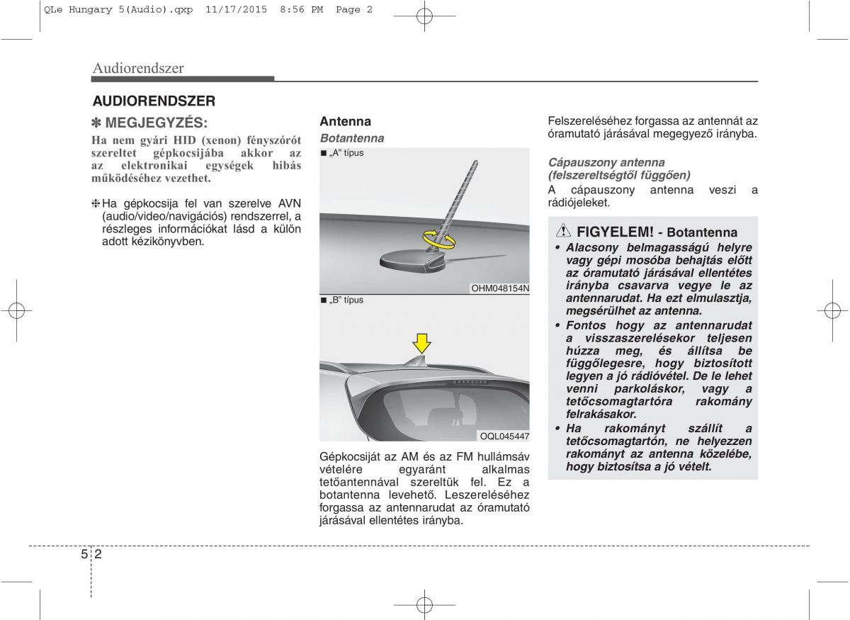 KIA Sportage IV Kezelesi utmutato / page 293