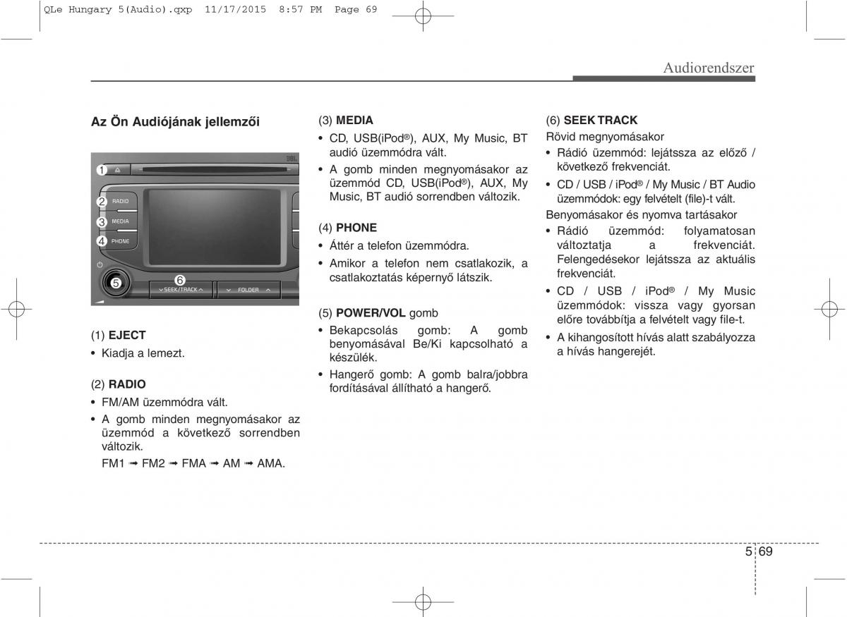 KIA Sportage IV Kezelesi utmutato / page 360